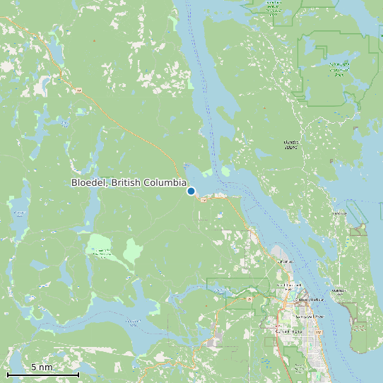 Map of Bloedel, British Columbia Tide Prediction Station