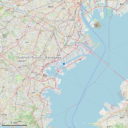 Map of Suehiro (Turumi), Kanagawa, Japan Tide Prediction Station