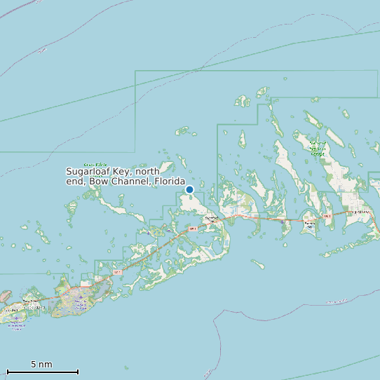 Map of Sugarloaf Key, north end, Bow Channel, Florida Tide Prediction Station