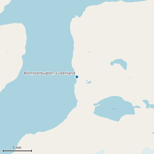 Map of Blomsterbugten, Greenland Tide Prediction Station