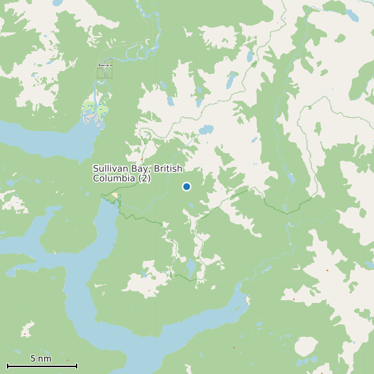 Map of Sullivan Bay, British Columbia (2) Tide Prediction Station