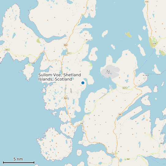Map of Sullom Voe, Shetland Islands, Scotland Tide Prediction Station