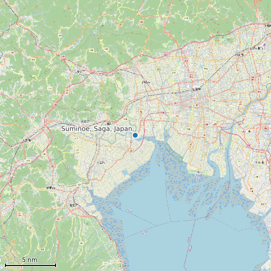 Map of Suminoe, Saga, Japan Tide Prediction Station