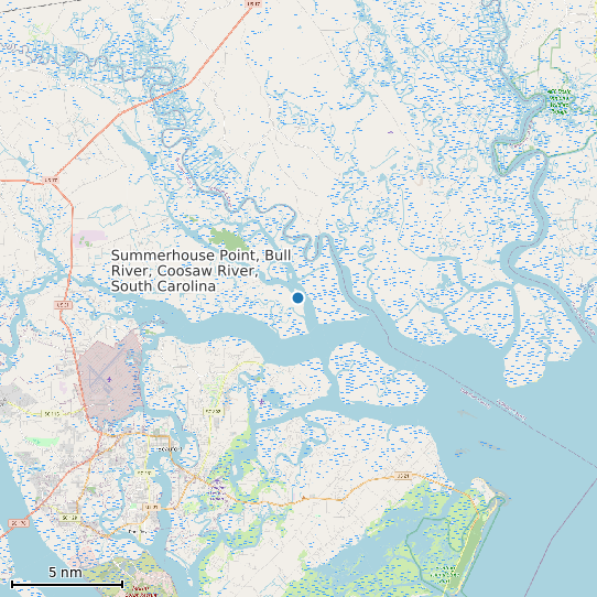 Map of Summerhouse Point, Bull River, Coosaw River, South Carolina Tide Prediction Station