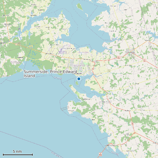 Map of Summerside, Prince Edward Island Tide Prediction Station