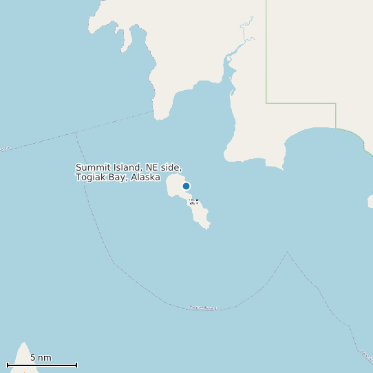 Map of Summit Island, NE side, Togiak Bay, Alaska Tide Prediction Station