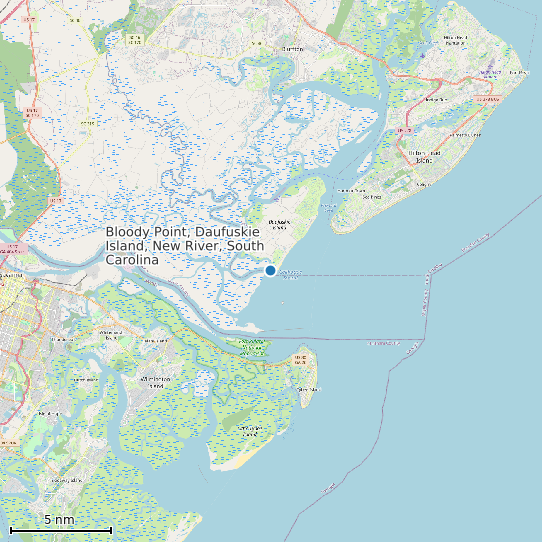 Map of Bloody Point, Daufuskie Island, New River, South Carolina Tide Prediction Station