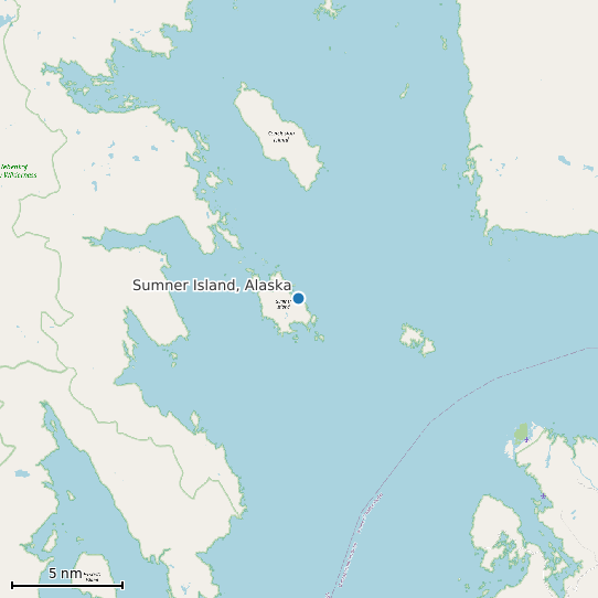 Map of Sumner Island, Alaska Tide Prediction Station