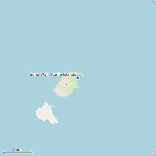 Map of Suna Wan, Kurile Islands Tide Prediction Station