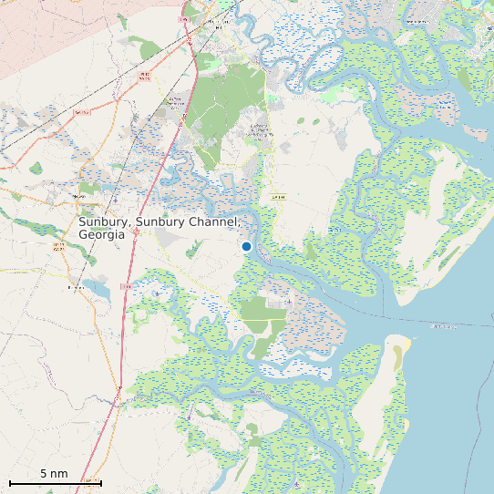 Map of Sunbury, Sunbury Channel, Georgia Tide Prediction Station