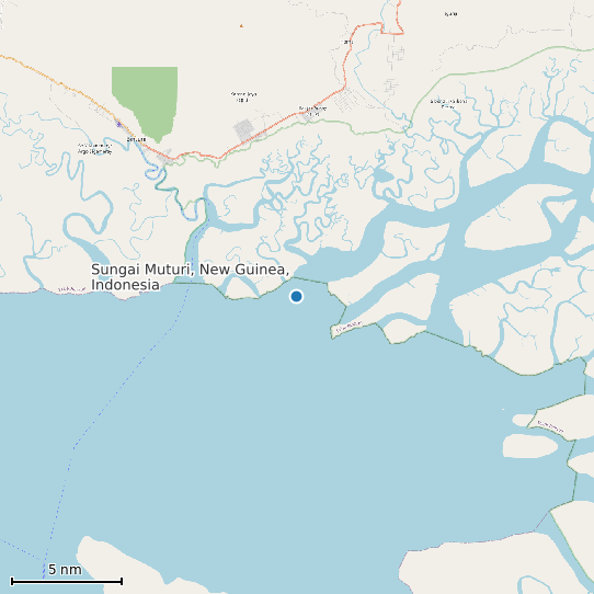 Map of Sungai Muturi, New Guinea, Indonesia Tide Prediction Station