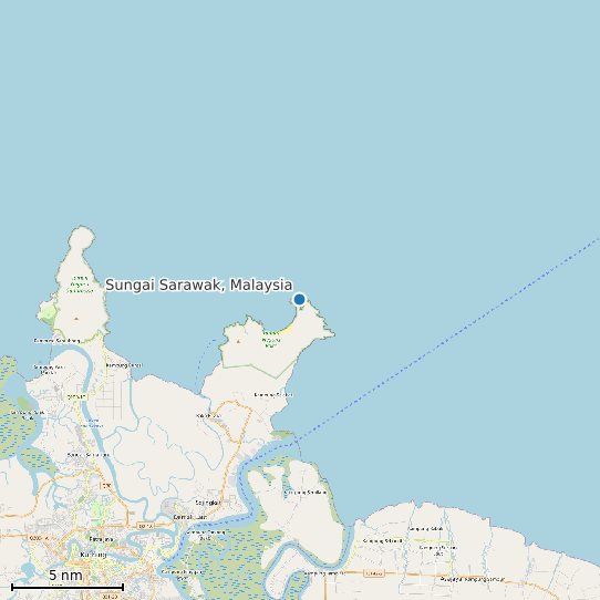 Map of Sungai Sarawak, Malaysia Tide Prediction Station