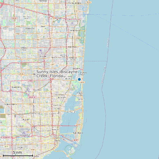 Map of Sunny Isles, Biscayne Creek, Florida Tide Prediction Station