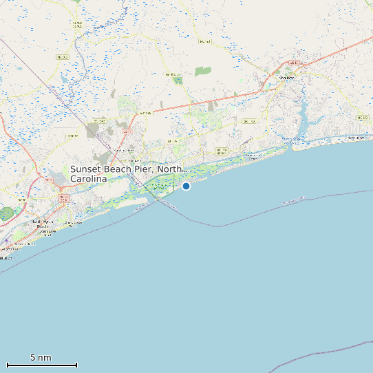 Map of Sunset Beach Pier, North Carolina Tide Prediction Station