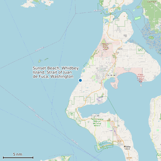 Map of Sunset Beach, Whidbey Island, Strait of Juan de Fuca, Washington Tide Prediction Station