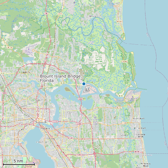Map of Blount Island Bridge, Florida Tide Prediction Station
