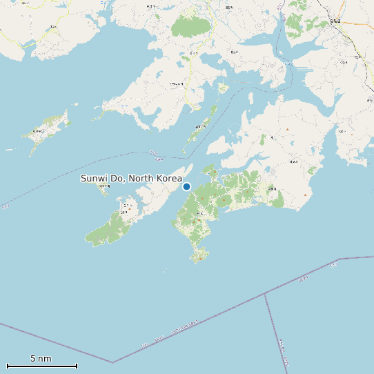 Map of Sunwi Do, North Korea Tide Prediction Station