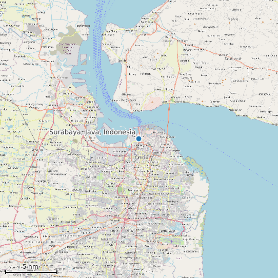 Map of Surabaya, Java, Indonesia Tide Prediction Station