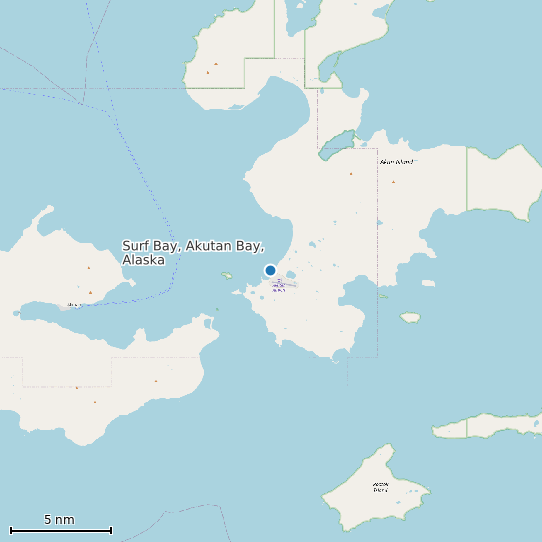 Map of Surf Bay, Akutan Bay, Alaska Tide Prediction Station