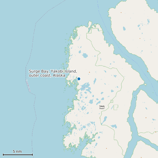 Map of Surge Bay, Yakobi Island, outer coast, Alaska Tide Prediction Station