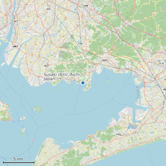 Map of Susaki (Aiti), Aichi, Japan Tide Prediction Station