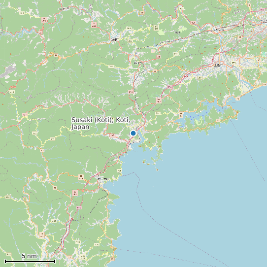Map of Susaki (Koti), Koti, Japan Tide Prediction Station