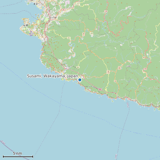 Map of Susami, Wakayama, Japan Tide Prediction Station