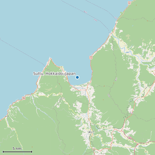Map of Suttu, Hokkaido, Japan Tide Prediction Station