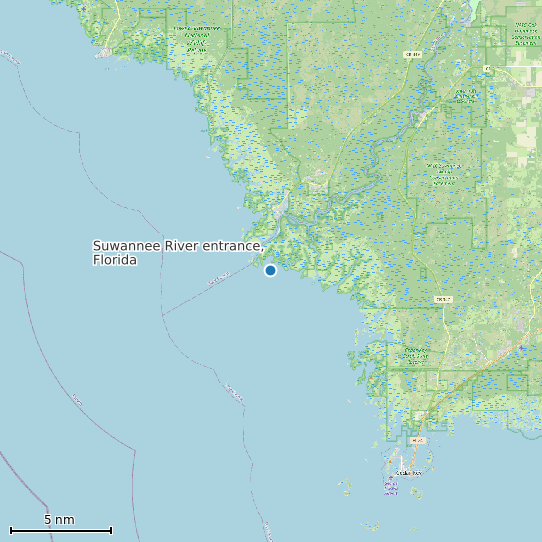 Map of Suwannee River entrance, Florida Tide Prediction Station