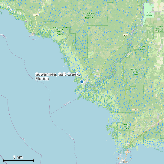 Map of Suwannee, Salt Creek, Florida Tide Prediction Station
