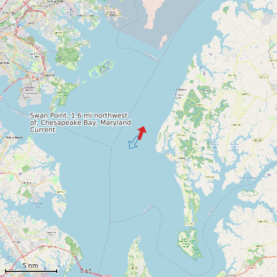 Map of Swan Point, 1.6 mi northwest of, Chesapeake Bay, Maryland Current Prediction Station