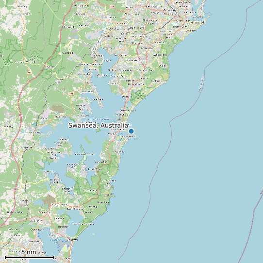 Map of Swansea, Australia Tide Prediction Station