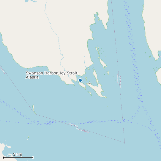 Map of Swanson Harbor, Icy Strait, Alaska Tide Prediction Station