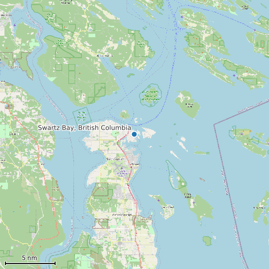 Map of Swartz Bay, British Columbia Tide Prediction Station