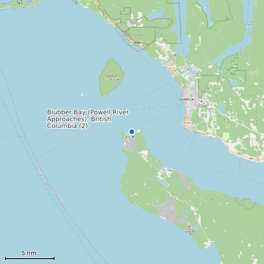 Map of Blubber Bay (Powell River Approaches), British Columbia (2) Tide Prediction Station
