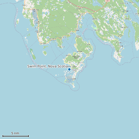 Map of Swim Point, Nova Scotia Tide Prediction Station