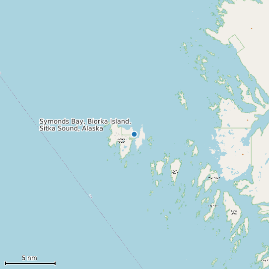 Map of Symonds Bay, Biorka Island, Sitka Sound, Alaska Tide Prediction Station
