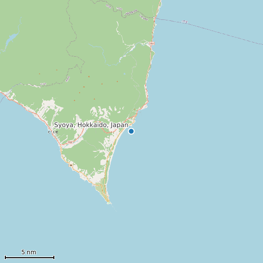Map of Syoya, Hokkaido, Japan Tide Prediction Station