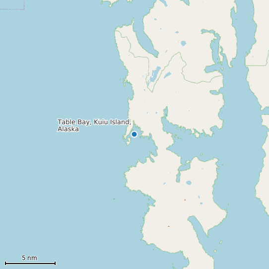 Map of Table Bay, Kuiu Island, Alaska Tide Prediction Station