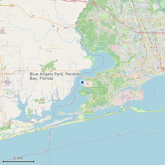 Map of Blue Angels Park, Perdido Bay, Florida Tide Prediction Station
