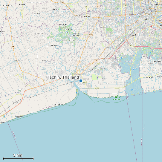 Map of Tachin, Thailand Tide Prediction Station