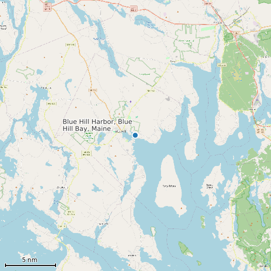 Map of Blue Hill Harbor, Blue Hill Bay, Maine Tide Prediction Station