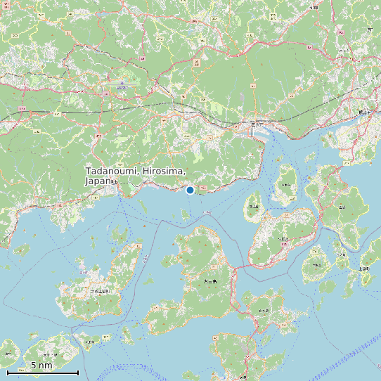 Map of Tadanoumi, Hirosima, Japan Tide Prediction Station