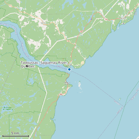 Map of Tadoussac, Saguenay River, Qu�bec Tide Prediction Station