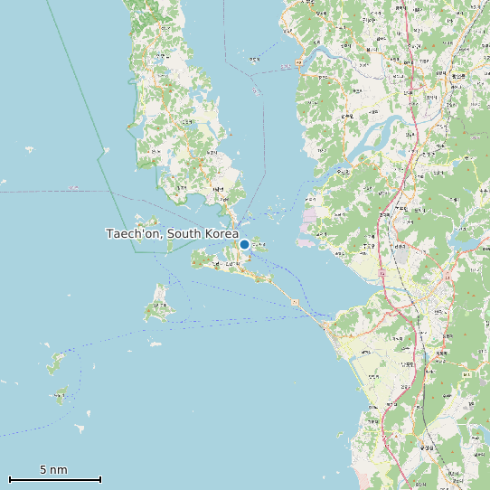 Map of Taech'on, South Korea Tide Prediction Station