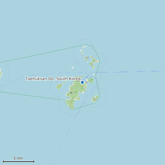 Map of Taehuksan Do, South Korea Tide Prediction Station