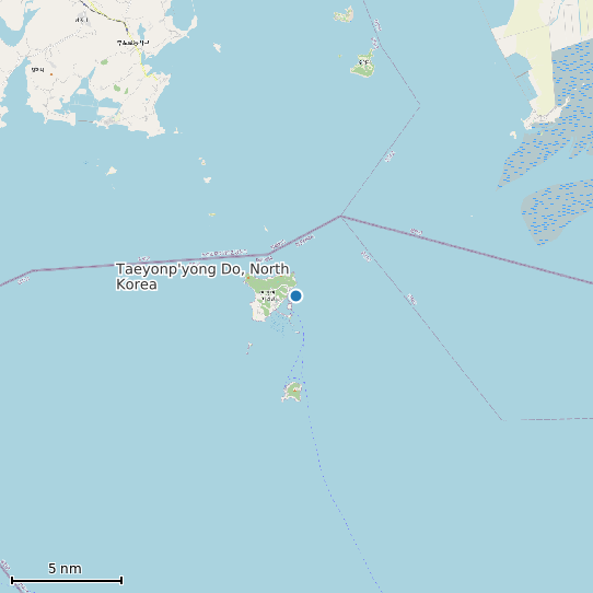 Map of Taeyonp'yong Do, North Korea Tide Prediction Station