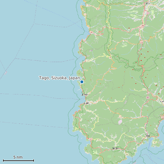 Map of Tago, Sizuoka, Japan Tide Prediction Station