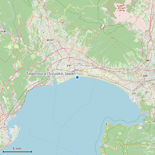 Map of Tagonoura, Sizuoka, Japan Tide Prediction Station