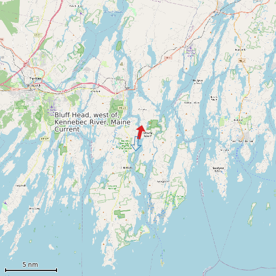 Map of Bluff Head, west of, Kennebec River, Maine Current Prediction Station